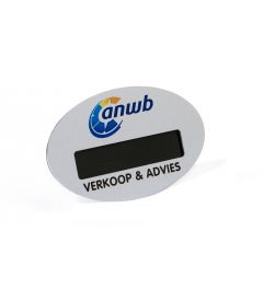 Naambadge | ovale vensterbadge 75x45mm | Aluminium  | Venster: 1 regel	